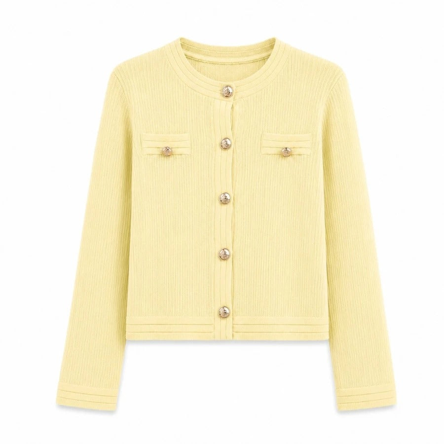 Cardigan Model Simple Gold Button