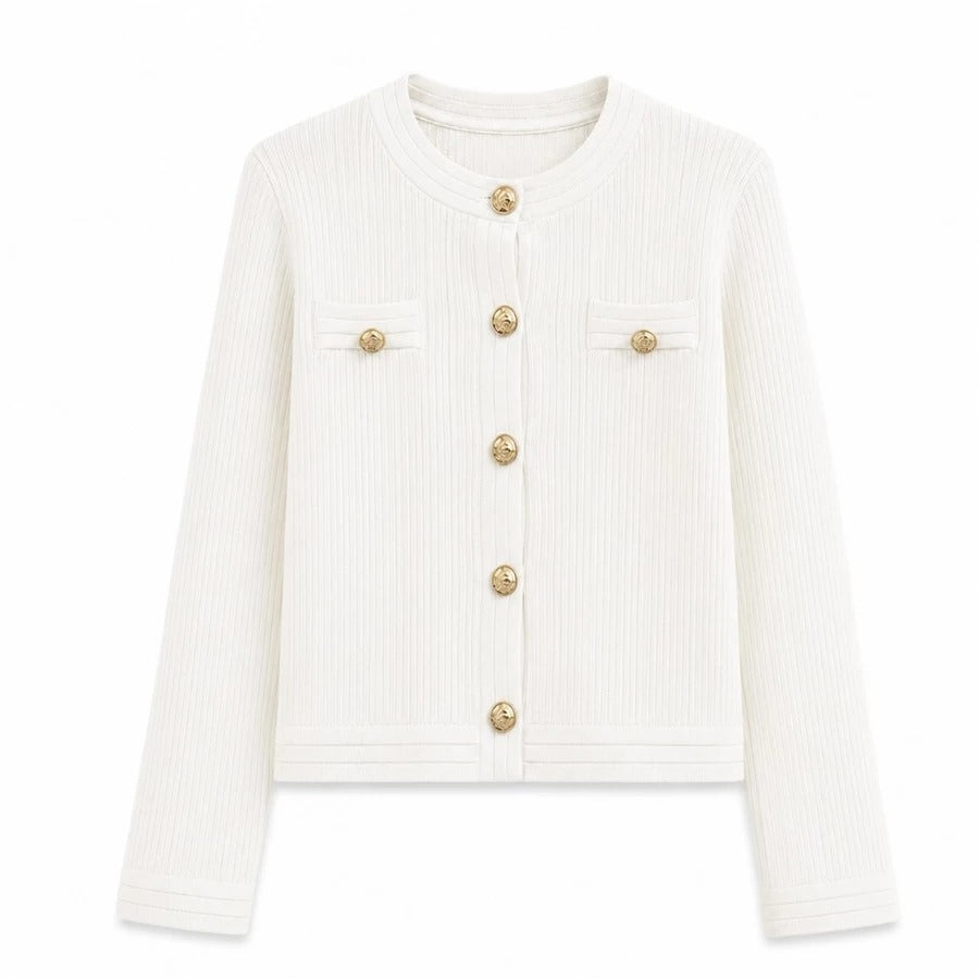 Cardigan Model Simple Gold Button