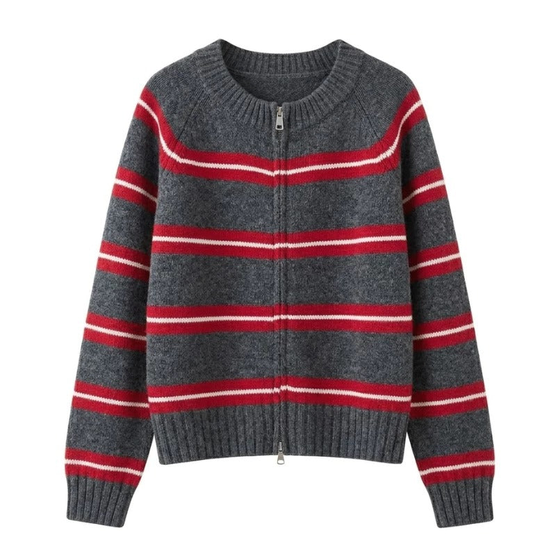 Cardigan Basic Garis Colorful