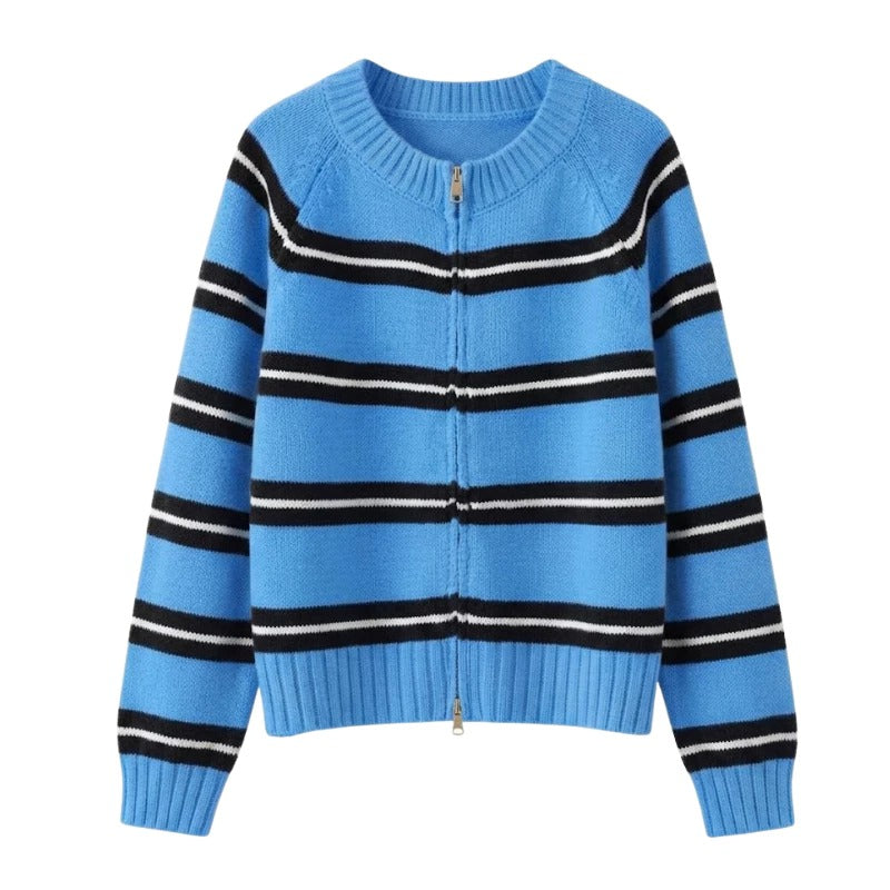 Cardigan Basic Garis Colorful