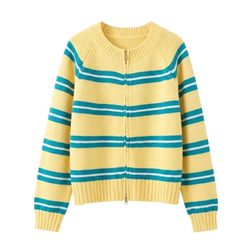 Cardigan Basic Garis Colorful